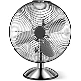 Simple Deluxe 12 Inch Stand Fan, Horizontal Ocillation 75°, 3 Settings Speeds, Low Noise, Quality Made Durable Fan, High Velo