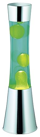 Reality Leuchten Lavalampe ,EEK C, kindersicher, chromfarben, blau Wasser, gelb Wachs, inklusiv 1xGY6.35 R50551116
