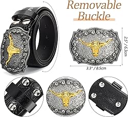 XuoAz Western Cowboy PU Leather Belts - Men Women