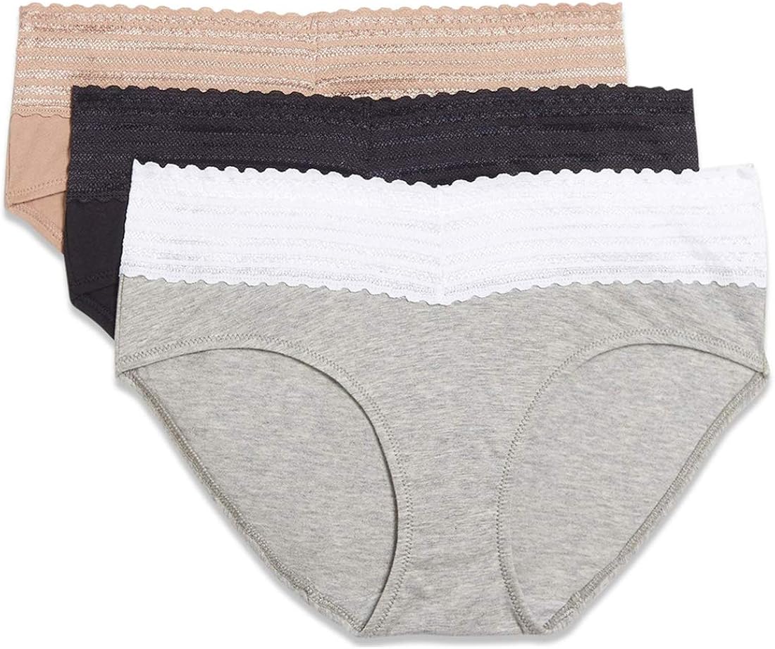 Warners Womens No Pinching No Problems 3 Pack Cotton Hipster with Lace