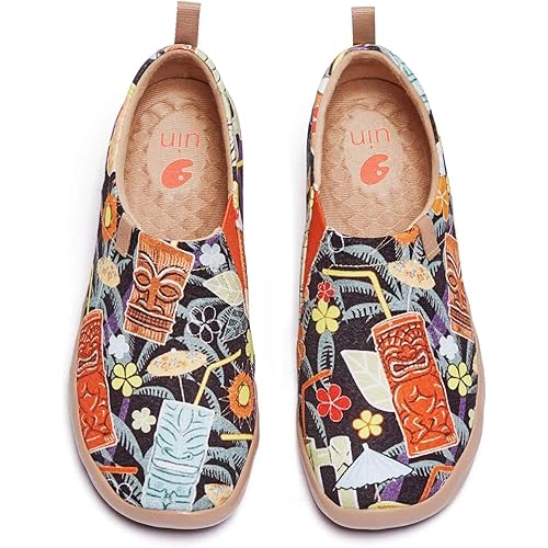 UIN Women's Painted Canvas Fashion Slip-on Travel Shoes Wandering Girl