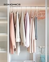 SONGMICS Velvet Hangers Set of 50 Rose Gold Hooks 0.6 cm Thick 43.5 cm view 2