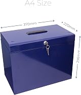 Cathedral A4 Steel File Box with 5 Suspension Files Desktop Blue UK Made view 2