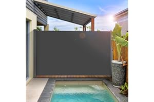 LIFERUN 157.5" x 71" Side Awning, Patio Retractable Side Screen Awning, UV Resistant, Waterproof, Patio Privacy Screen for Garden, Balcony, Courtyard