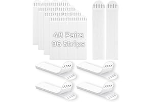 48 Pairs Large Picture Hanging Strips, Heavy Duty Adhesive Wall Hangers, Damage-Free, Nail-Free, Removable Picture Hangers fo