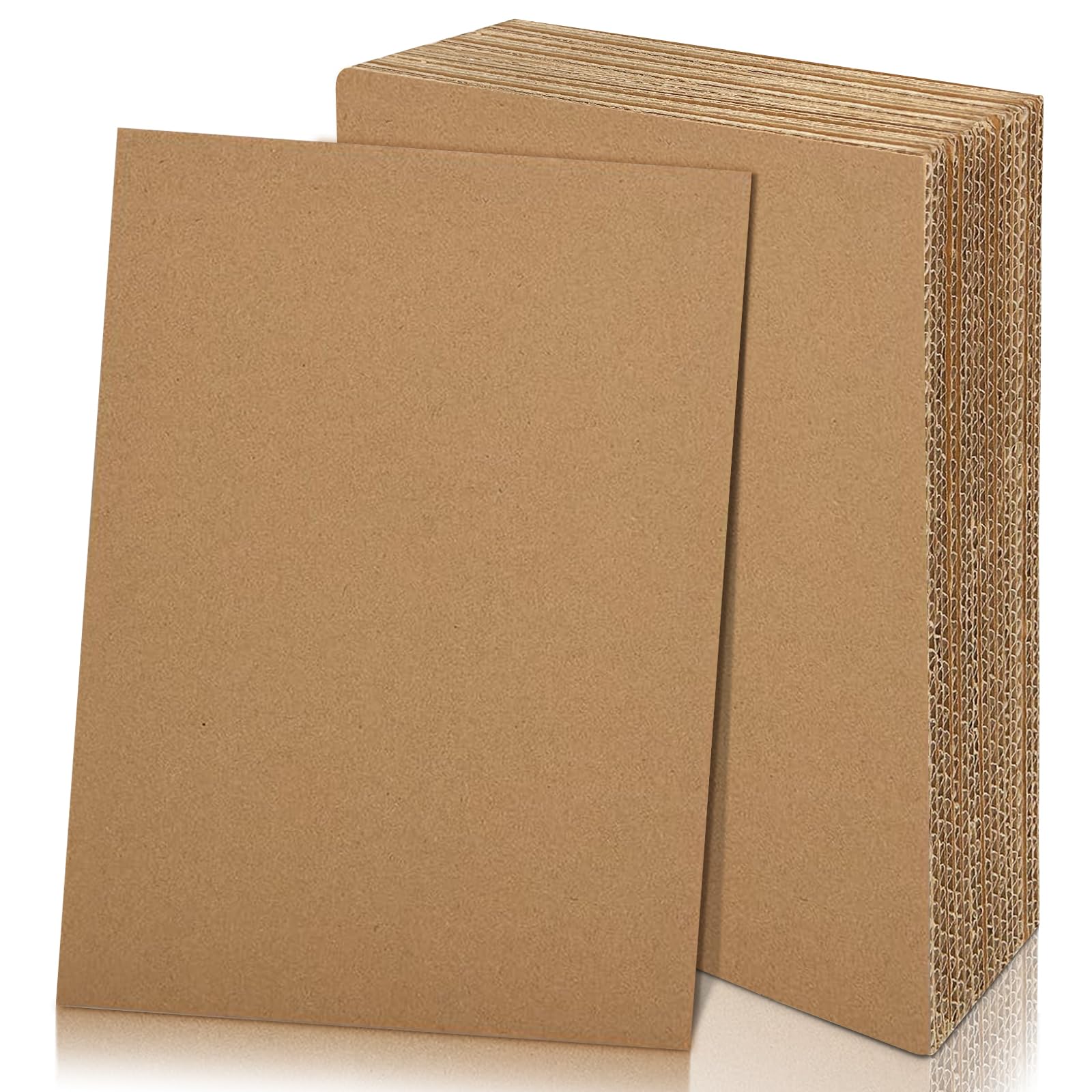 yuejuhe 20 Pack Corrugated Cardboard Sheets, Thick Cardboard Paper A3 A4, Large Kraft Board, Brown Art Craft Paper Sheet for DIY, Packaging, Shipping, Mailing