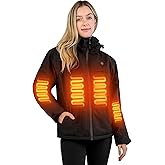 ANTARCTICA GEAR Heated Jacket, Ski Jacket Coat, With 12V/16000mAh Battery Pack, 5 Areas Heating Thicken Women Winter Coat