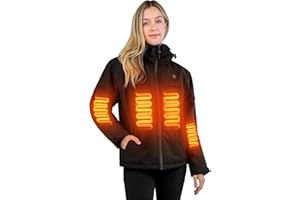 ANTARCTICA GEAR Heated Jacket, Ski Jacket Coat, With 12V/16000mAh Battery Pack, 5 Areas Heating Thicken Women Winter Coat