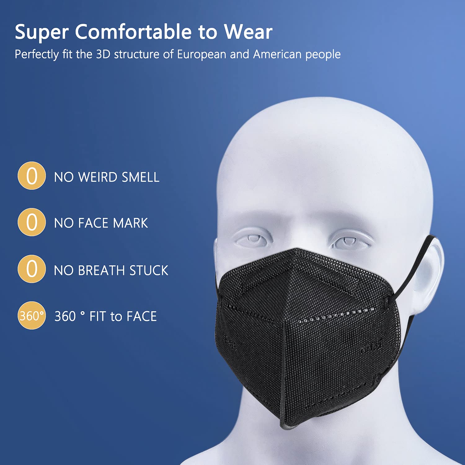 BLScode KN95 Face Mask 60 Pack, Individually Wrapped 5Layer Breathable