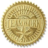 PaperDirect Excellent Teamwork Embossed Gold Foil Certificate Seals, 2 Inch, Self Adhesive, 102 Count, Embossed Seals for Certificates, Achievement and Award Stickers for School, Work, Diploma