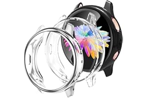 GEAK Compatible with Galaxy Watch Active 2 Case 44mm,3 Pack Soft Full Cover Screen Protector Case for Samsung Galaxy Active 2 Smartwatch Bands 44mm Black/Clear/Silver