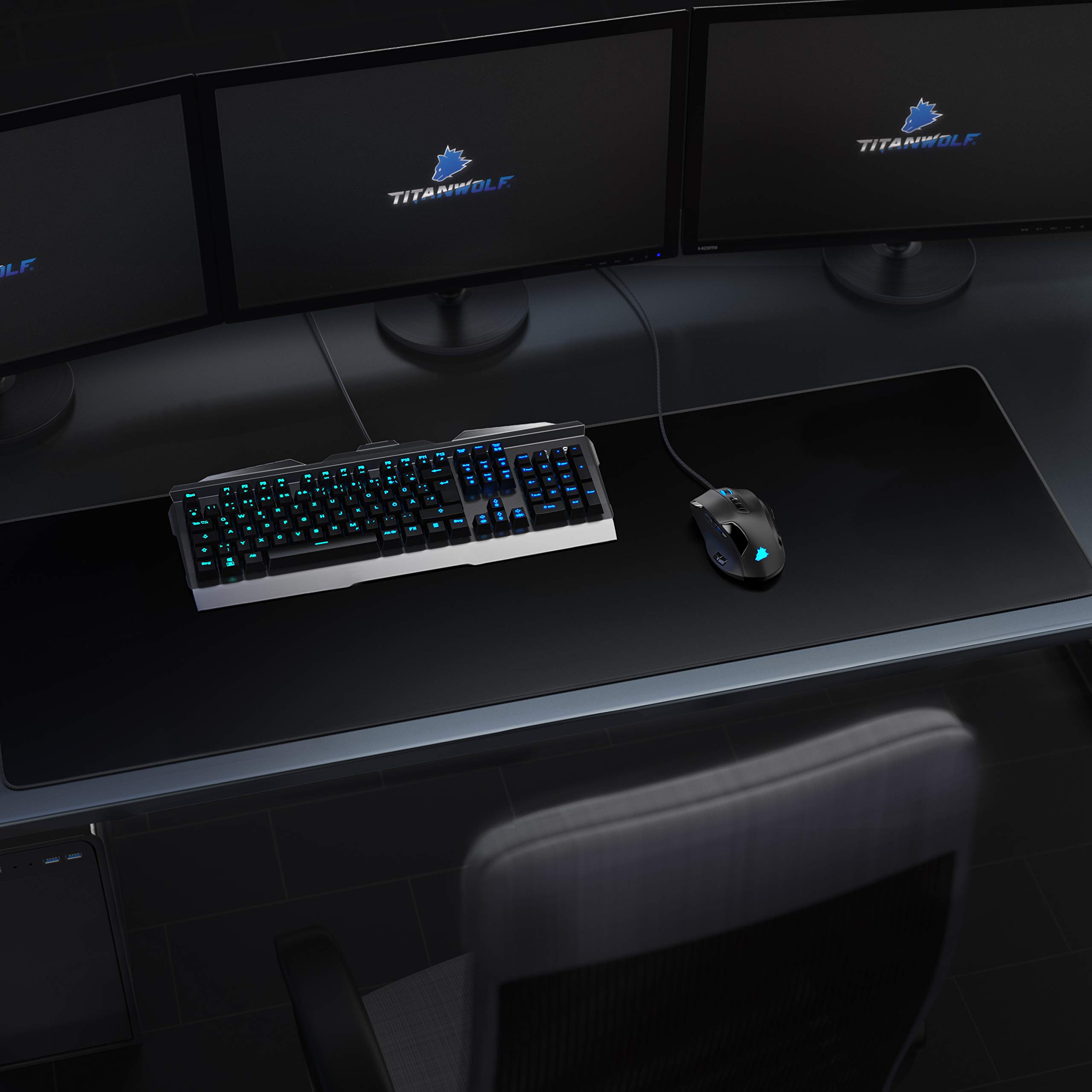 TITANWOLF - Übergröße Mauspad Gaming 1200x400mm - XXXL Mousepad groß Motiv - Tischunterlage Large Size - verbessert Präzision und Geschwindigkeit - XXL z.B. für Logitech Maus und Tastatur 6