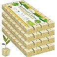 Halatool 144PCS 1.2 inch Rockwool Cubes Garden Hydroponic Pods Starter Plugs for Hydroponics Soilless Cultivation Seedling Starting Cuttings Clone & Plants Propagation (4 Sheets, 144 Plugs in Total)