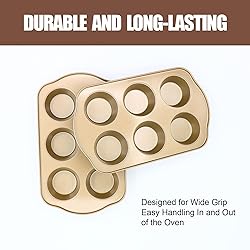 JOHO BAKING Nonstick 6 Cup Jumbo Muffin Pan, Large