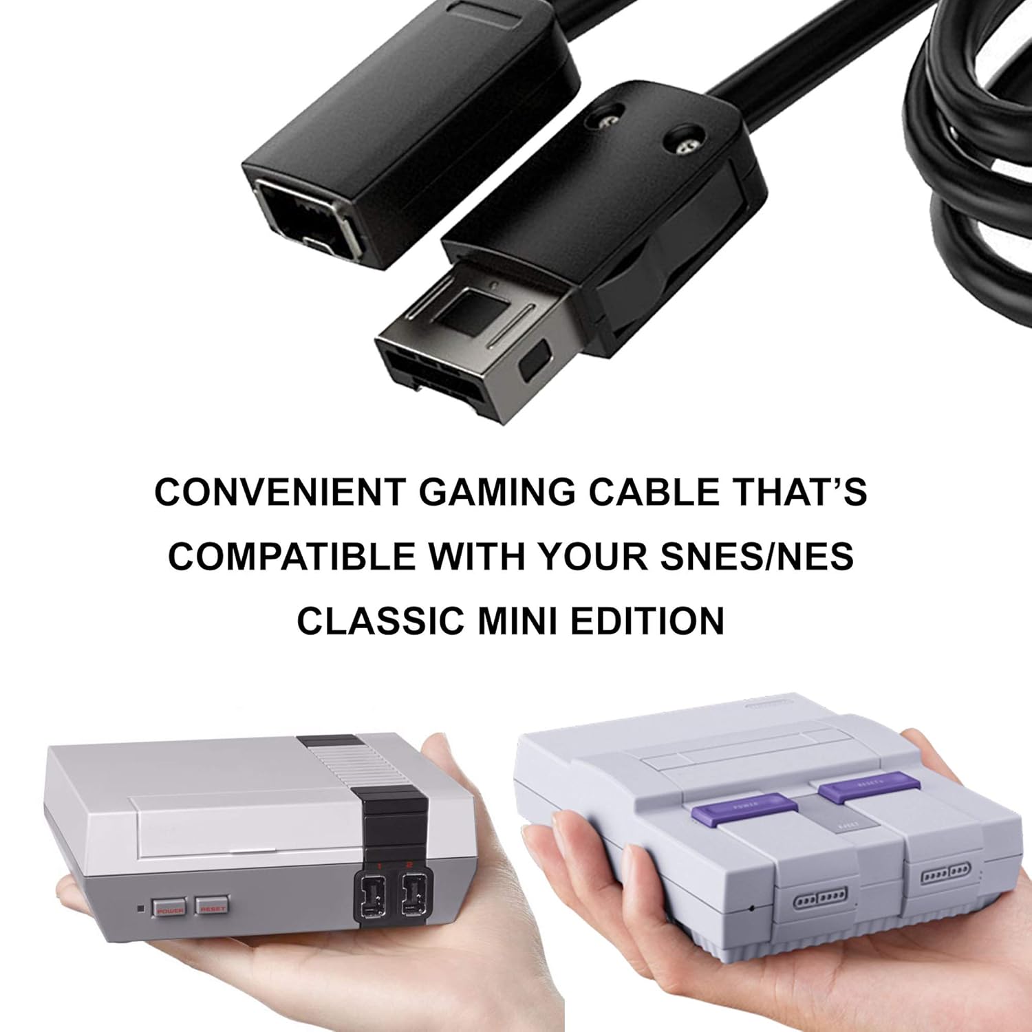 Ortz Extension Cable [2 Pack] for SNES/NES Classic Controller 3M/10ft Compatible With Nintendo SNES/NES Classic Mini Controller, Wii and Wii U: Video Games