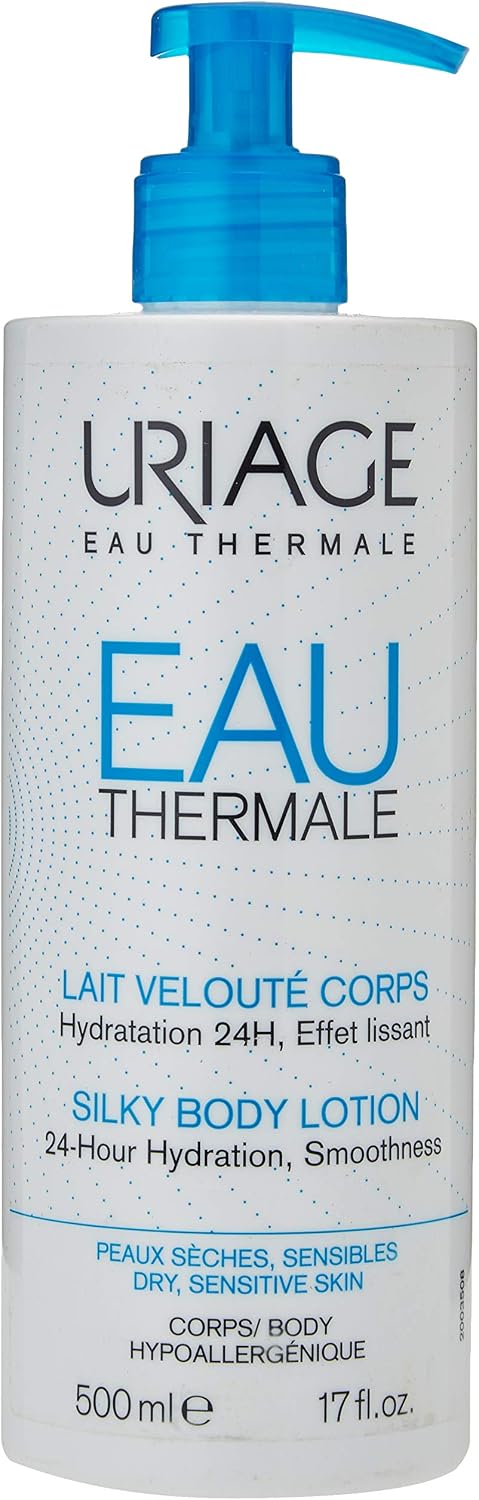Uriage Eau Thermale Silky Moisturizing Body Lotion 500ml, With Shea Butter & Hyaluronic Acid, Intense 24h Hydration