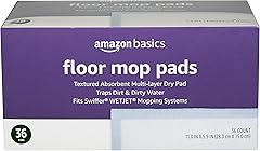 Amazon Basics Floor Cleaning Wet Mopping Pads, Super Absorbent, Fits Swiffer WetJet Mopping Systems, 36 Count