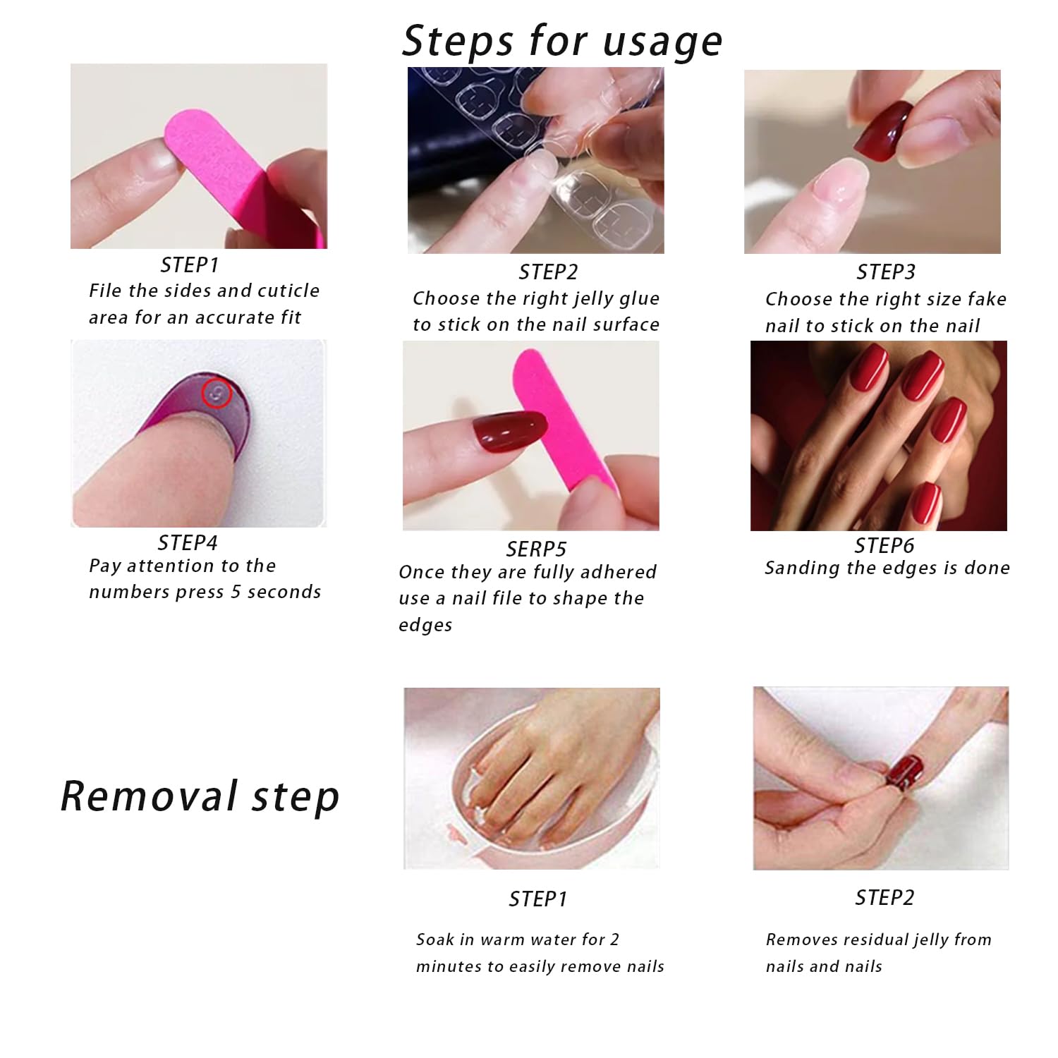 Christmas Press On Green Glitter Gnome Glue On Medium Square False Nails - Winter Xmas Acrylic Nails for Women & Girls - Image 7