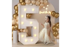 JoyMuse 4FT Marquee Numbers,Large Marquee Numbers 4 Feet Tall for Birthday Decorations Big 4FT Numbers with Light for Party Decor, Number 5