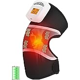 CAMECO Rechargeable 5000mAh Battery Knee Massager with Heat for Pain Relief, 104℉-140℉ & Cordless 2-in-1 Knee Heating Pad Wrap with Vibration Massage for Arthritis, Heated Knee Brace for Women Men
