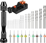 Linkstyle 37 PCS Mini Hand Drill Set Pin Vice Bench Vise PCB Bits Twist Bits