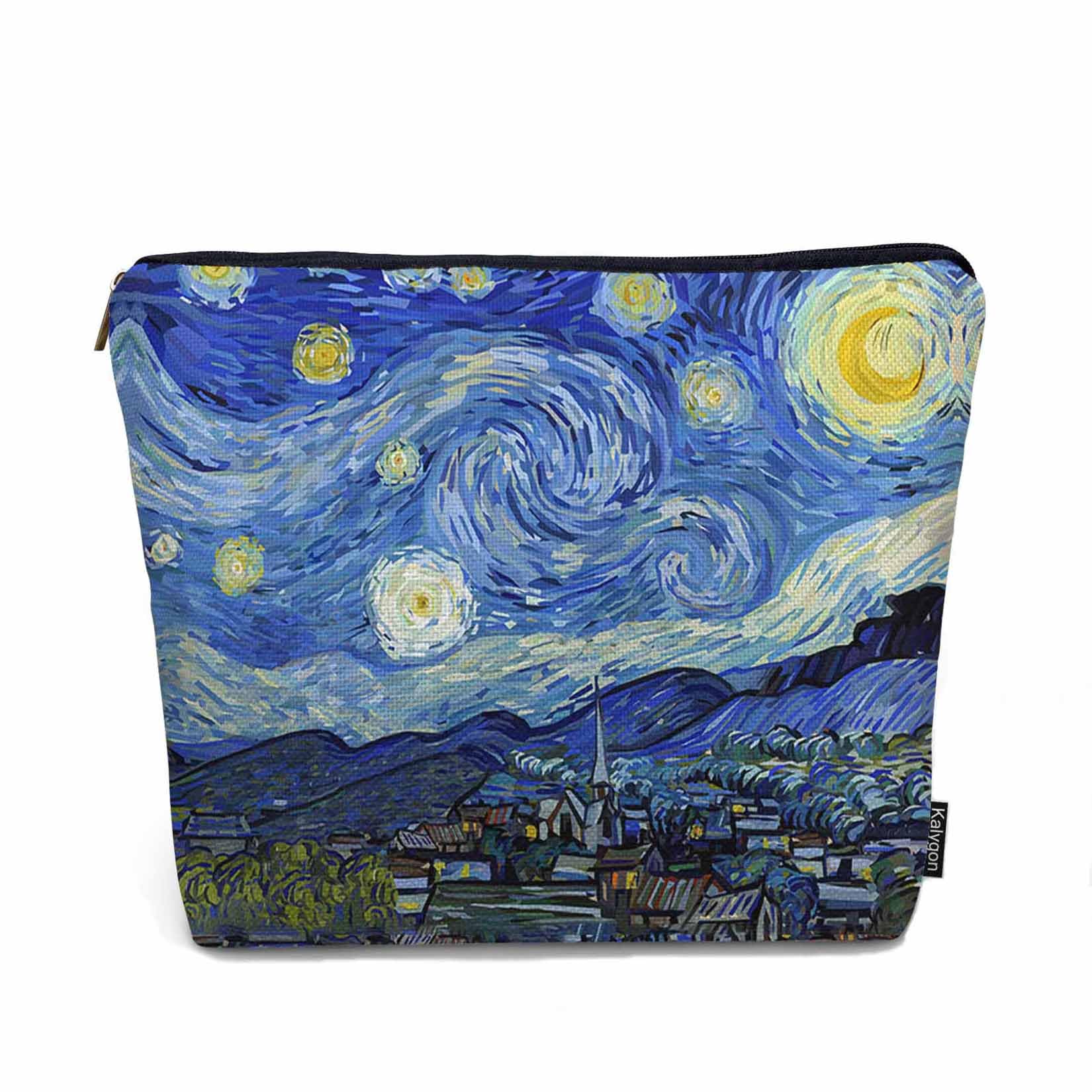 Photo 1 of Kalygon The Starry Night Cosmetic Bags For Women, Galaxy Farmhouse Roomy Makeup Bag Toiletry Bag Accessories Organizer Storage Bags Makeup Pouch For Travel Business Gym Camping Bathroom
