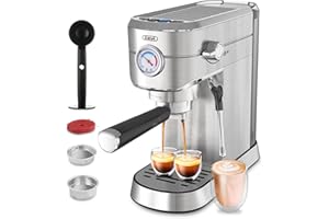 Gevi Espresso Machine 20 Bar Professional Espresso Maker with Milk Frother Steam Wand, Compact Semi-Automatic Espresso Machines for Cappuccino, Latte, Commercial Espresso Machines & Coffee Makers