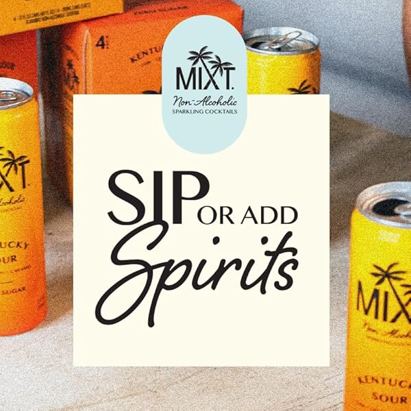 MIXT PREMIUM SPARKLING NON-ALCOHOLIC SPARKLING COCKTAIL – KENTUCKY SOUR – ZERO SUGAR, READY TO DRINK, ADAPTOGENS, NOOTROPICS, 2G OF CARBS OR LESS, LOW CALORIE, 12OZ CANS (PACK OF 4)