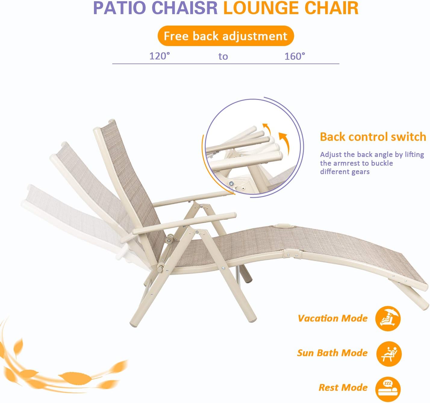 devoko patio chaise lounge