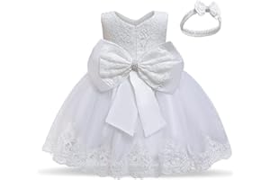 NNJXD Girls' Tulle Flower Princess Wedding Dress for Toddler and Baby Girl