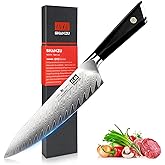 SHAN ZU Damascus Chef Knife 8 inch, 67-Layer High Carbon Steel Kitchen Knife Ultra Sharp Japanese Chef Knives, Professional Kitchen Utility Knives with G10 Ergonomic Handle/Gift Box