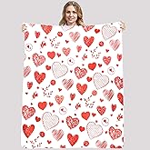 Valentines Day Throw Blanket 60 x 50 Inches,Valentines Throw Blanket for Couch,Valentine Blankets and Throws,Valentine Day Gifts for Her,Soft Warm Cozy Camping Flannel Blankets for Women,Couple,Mom