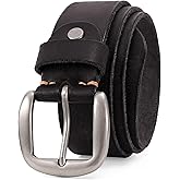 OZNDAS Mens Belts Leather, Thicken Full Grain Leather Belt Heavy Duty for Work, Real Handmade Italian Cowhide with Gift Box