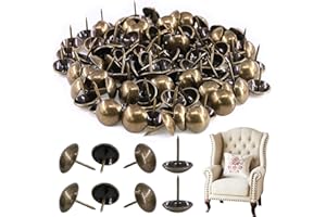 Rustark 250-Pcs 5/8'' (16×20mm) Antique Upholstery Decorative Tacks Furniture Sofa Thumb Tacks Nails Pins Assortment Kit for 