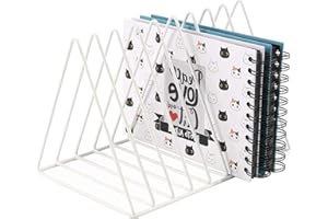PENGKE PENNGKE Magazine Holder,Newspapers Holder,Letters Storage,Desktop File Sorter Organizer Triangle Bookshelf Decor Home Office,White