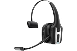OTYHVV Trucker Bluetooth Headset, Wireless Headset with Mic for Work, Upgraded V5.3 Dual Noise Cancelling Microphones, Mute Button, Multipoint, 53H Battery, for Truck Drivers, Work from Home Office Phone