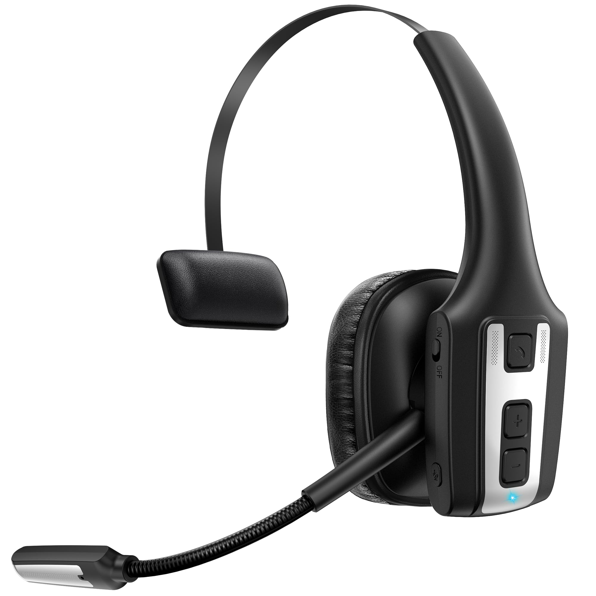 Photo 1 of *MINOR DAMAGE - USED*
Trucker Bluetooth Headset, Wireless Headset with Mic for Work, Upgraded V5.3 Dual Noise Cancelling Microphones, Mute Button, Multipoint, 53H Battery, for Truck Drivers, Work from Home Office Phone