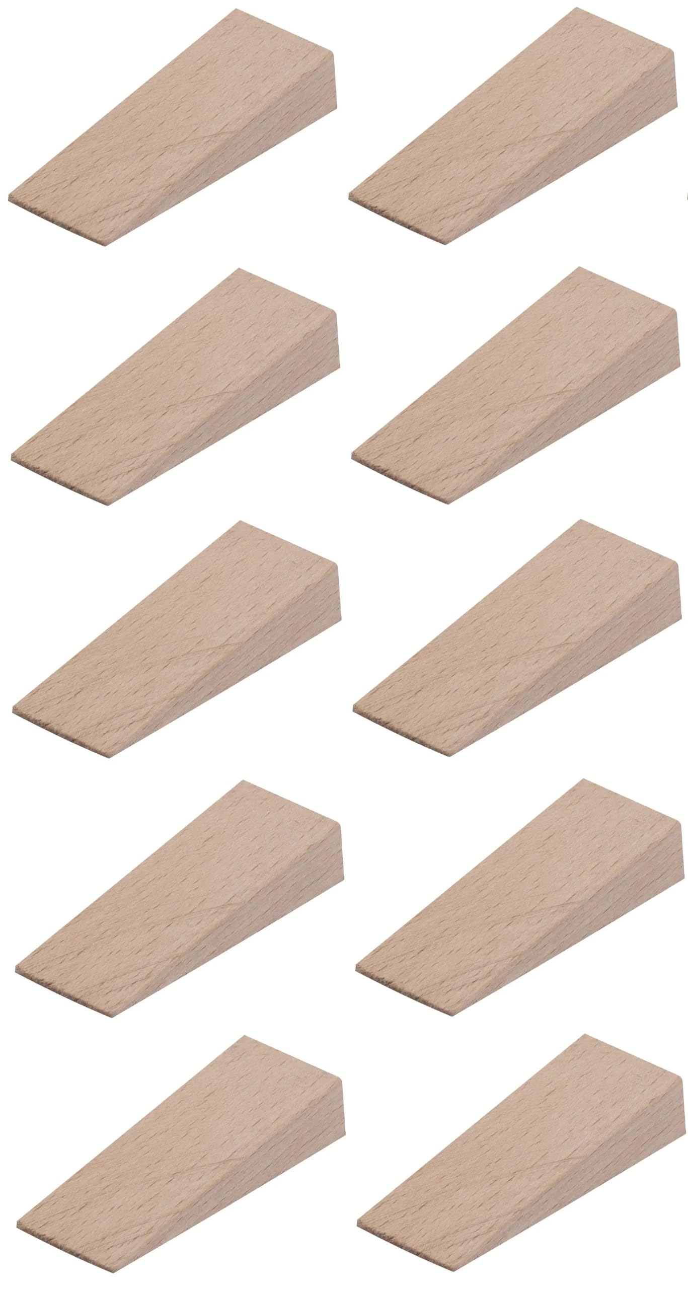 cyclingcolors 10 x Wooden Wedges Small Various Sizes (5 x 6 mm + 5 x 12 mm) Door Assembly for Crafts Wide Furniture Door Wedges Wood Furniture Wedges 55 mm x 20 mm
