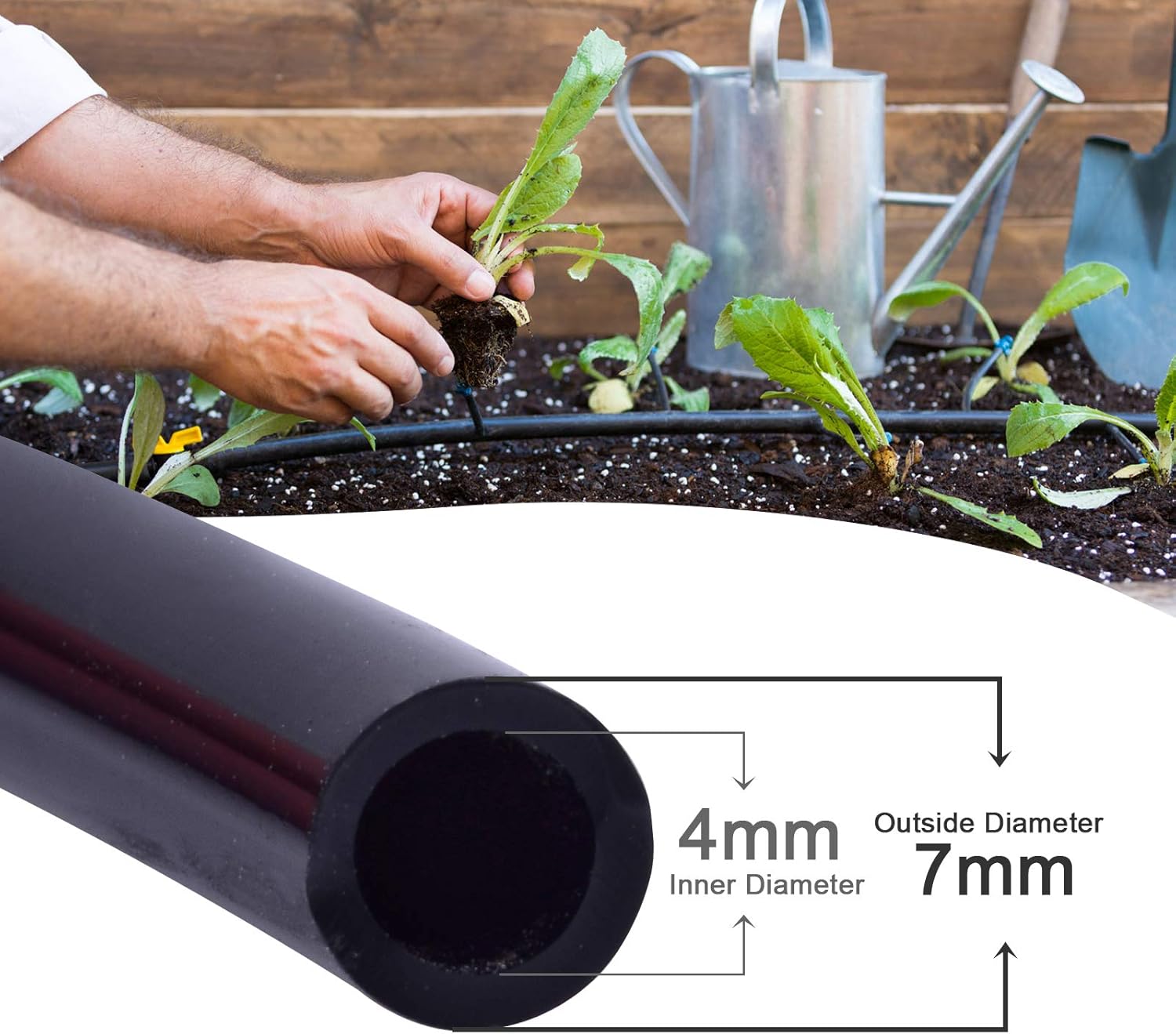 MIXC 100ft 1/4 inch Blank Distribution Tubing Drip Irrigation Hose Garden Watering Tube Line : Garden & Outdoor