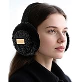 KEYJOYS Ear Muffs for Winter Women Cold Weather, Adjustable Fluffy Folding Earmuffs, Cute Ear Warmers Outdoor Ear Covers