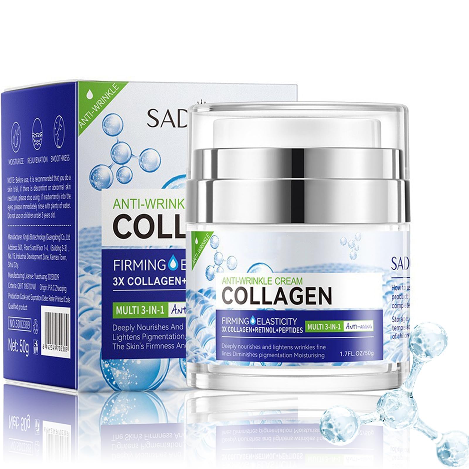 Collagen Anti Wrinkle Face Cream With Retinol,Peptides-Anti Aging Face Cream For Mature Skin,Face Moisturiser Reduce Fine Lines Lifting And Firming Cream Facial Care
