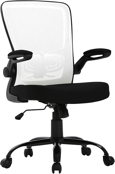 Amazon Com Hcb Office Chair Mesh Desk Chair Ergonomic Computer Chair With Lumbar Support Flip Up Armrest Mid Back 360 Rolling Swivel Adjustable Height Meeting Chairs Black Kitchen Dining