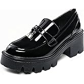 SHOOVA Platform Loafers for Women, Comfortable Slip-On Chunky Shoes for Casual, Work Office, Daily Wear