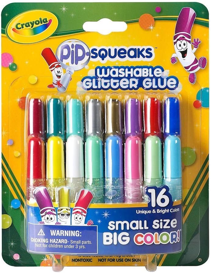 Crayola Washable Glitter Glue, Arts and Crafts Supplies, 16 Glitter Colors: Toys & Games