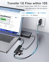 Aceele USB 3.0 Hub 5-in-1 with Type C Powered Port for MacBook iMac Dell PS5 view 2