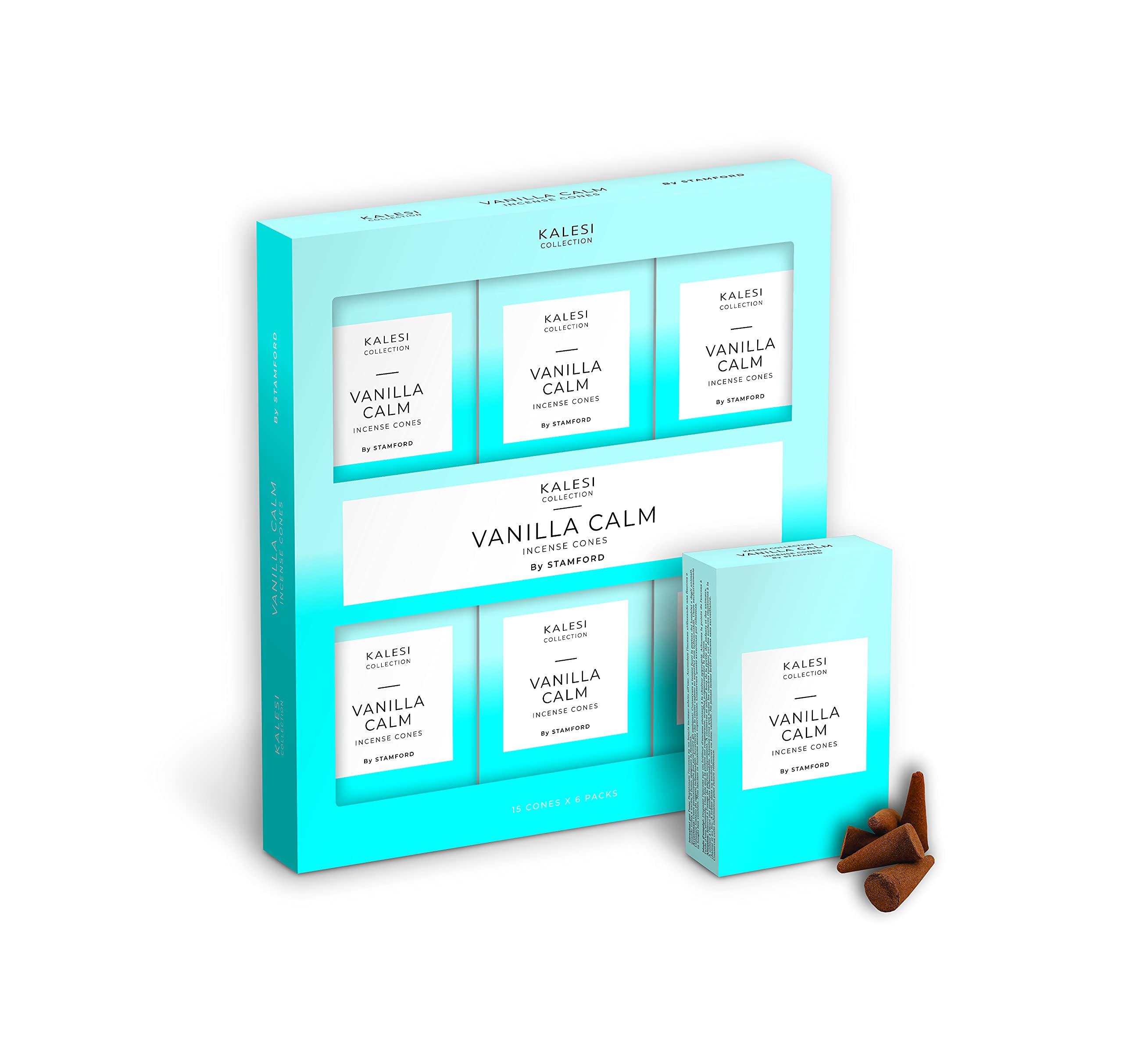 The Kalesi Collection by Stamford Vanilla Calm Incense Cones - Pack of 6,42225
