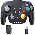 2.4 GHz Wireless NGC Switch Online Controller, USB Receiver & GameCube Receiver, Compatible with Windows PC iOS Mac Raspberry Pi, GameCube/Switch NSO - (Rechargeable) (Plug and Play) Black