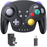 2.4 GHz Wireless GameCube Controller for Switch 1 &amp; 2, NGC Console, Black | Compatible with Switch Online, Windows PC, macOS (Built-in Vibration) (Rechargeable) (Analog Triggers / Stick)