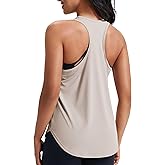 JOYSPELS Workout Tank Tops for Women, Ice Silk Quick Dry Athletic Running Shirts, Loose Fit Racerback Gym Tops