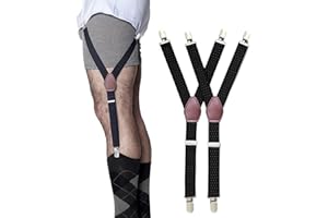 STAY GENT Y-Style Shirt Stays For Men with Non-Slip Locking Clamps and Adjustable Elastic Straps